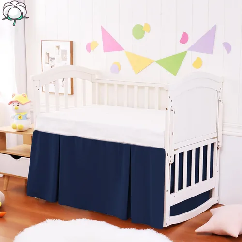 Vista 13 de Falda de Cuna con Volante de Polvo 100% Algodón - Natural, Suave, Transpirable para la Piel Delicada del Bebé, Falda de Cuna para Niños y Niñas, Se
