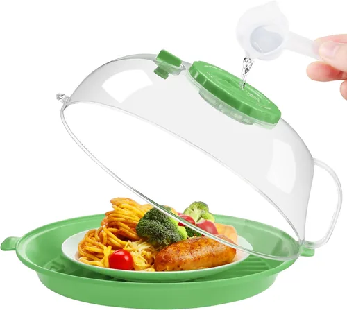 Vista 11 de Tapa Protectora contra Salpicaduras para Microondas de 10.2 Pulgadas con Vaporizador de Agua, Protector Transparente contra Salpicaduras