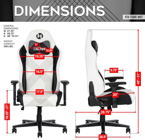 Vista 2 de Ergonomic Gaming Chair, Reclining Office Chairs with 3D Adjustable Arms, Cute High Back Computer Desk Chair for Adults, Comfy Swivel Racing