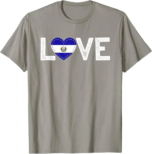 Vista 25 de Camiseta de regalo con la bandera de El Salvador LOVE, Negro, S