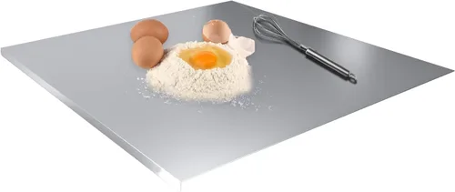Vista 11 de KORVOS Tabla de Cortar de Acero Inoxidable 304, Tamaño Grande 23.62"x19.68" Tablas de Cortar de Servicio Pesado, Tabla de Cortar de Bajo Ruido