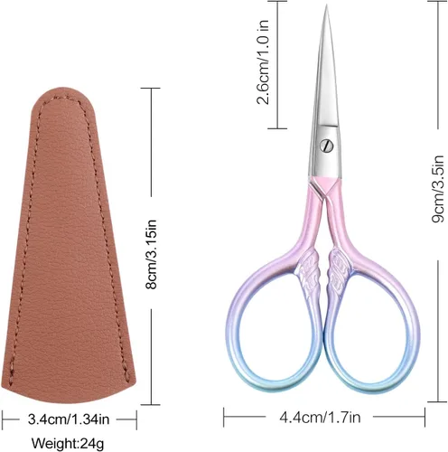 Vista 6 de Cuidado personal Herramientas profesionales de belleza (rosa) Tijeras pequeñas Depilación facial y oído, nariz y cejas, recorte de barba Tijeras