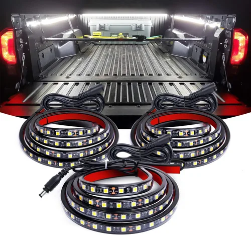 Vista 11 de Nilight Juego de 3 tiras de luz RGB de 60 pulgadas para cama de camión, 270 LED de neón de acento con control remoto RF, interruptor de encendido