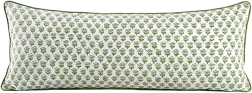 Vista 21 de CPC Funda de Cojín Verde Ágata 100% Algodón con Estampado en Bloque 12x20 pulgadas, Funda de Almohada Floral Boho Hecha a Mano, Ropa de Cama