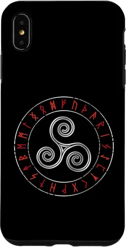 Vista 7 de iPhone 15 Triskele de mitología nórdica - Círculo rúnico Viking Runes Celtic Case