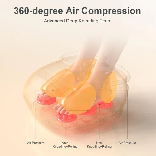 Vista 7 de Nekteck Masajeador de pies con calor [2026 actualizado], máquina eléctrica de masaje de pies Shiatsu para circulación, fascitis plantar