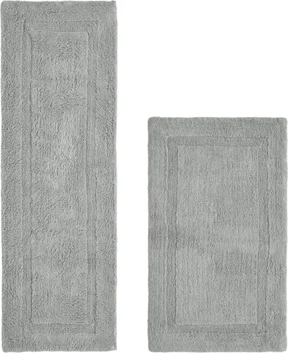 Vista 9 de Better Trends Alfombra de Inodoro en Forma de U Cubierta de Asiento de Inodoro de Lujo 100% Algodón Absorbente de Agua, Cubierta de Tapa Reversible