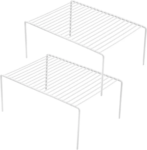 Vista 9 de Redrubbit Paquete de 2 estantes medianos (13 x 9. 4 pulgadas), estante de almacenamiento para gabinete, encimera de cocina inoxidable y estante