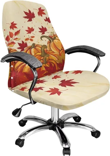 Vista 22 de Green Leaf - Fundas para sillas de oficina en casa, fundas elásticas para sillas de escritorio de computadora, respaldo alto, universales, fundas