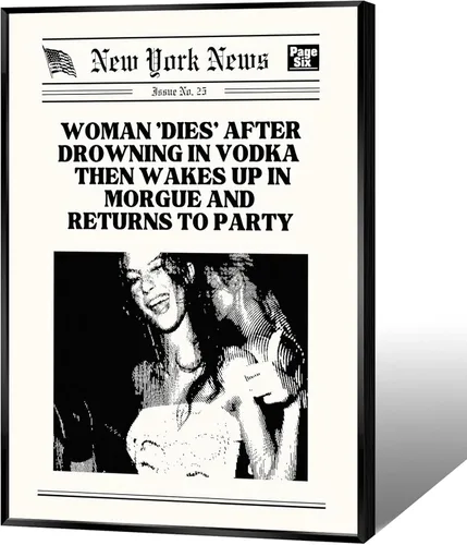 Vista 31 de Póster Retro de Noticias Rosa, Decoración de Habitación Coqueta, Impresiones de Arte de Pared de Nueva York Rosa Trendy Preppy, Decoración