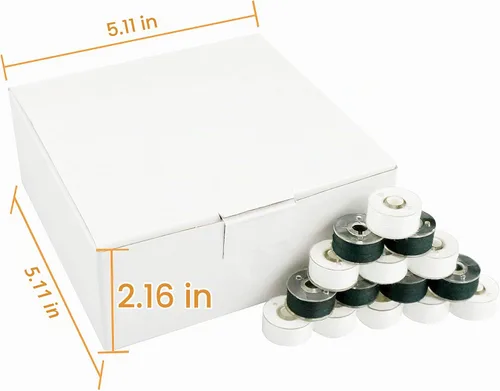 Vista 2 de New brothread 144 hilos de bobina preenrollados tamaño A SA156 -96 blanco + 48 negro
