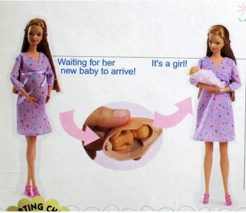 Vista 3 de Set de muñeca Barbie encinta y bebé