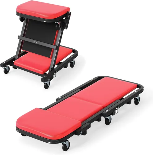 Vista 12 de Goplus Enredadera mecánica plegable 3 en 1 de 36 pulgadas, acuéstate o Negro