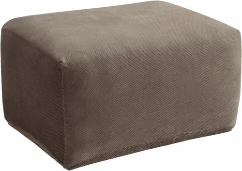 Vista 33 de Sure Fit Home Décor Funda Elástica de Piqué para Cojín Box de Otomana de Gran Tamaño de Una Pieza, Ajuste Elástico, Poliéster/Spandex, Lavable a