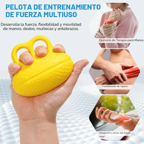 Vista 2 de Fanwer Ejercitador de dedos, pelota de mano para apretar, entrenamiento de fuerza para fortalecer la mano, dedos y muñeca, ejercitador de extensión