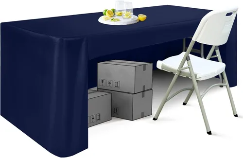 Vista 13 de ABCCANOPY Mantel rectangular de 6 pies para mesas rectangulares, de poliéster, lavable, para banquetes, bufé, fiestas, vacaciones, cenas, bodas