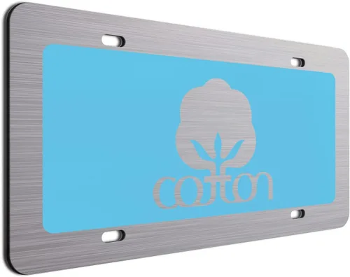 Vista 15 de Placa de matrícula decorativa de algodón blanco - 6"x12" de aluminio cepillado, etiqueta novedosa para exhibición en parachoques delantero
