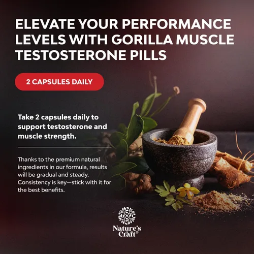 Vista 3 de Potenciador de testosterona extra fuerte para hombres, suplemento natural para hombres con hierba de cabra cachonda, raíz de maca, Tongkat Ali