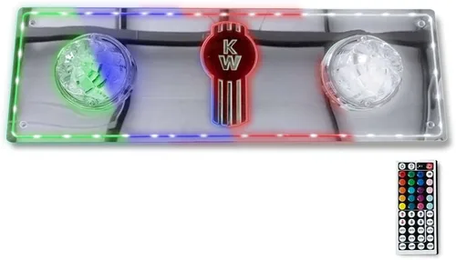 Vista 7 de Florida's Finest Customs compatible con luces de techo para dormitorio Kenworth (azul) Placa de luz de cúpula y acabado espejado Inserto