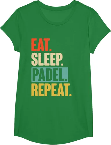 Vista 46 de Eat Sleep Padel Repeat - Camiseta de pádel retro vintage, Negro