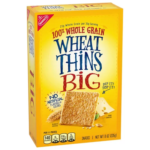 Vista 14 de Wheat Thins BIG Snacks, galletas de trigo integral de grano entero, galletas a granel, cajas de 6 a 8 onzas