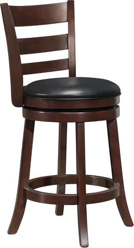 Vista 8 de Homelegance Taburetes giratorios tapizados de altura de barra con respaldos, Taburetes de bar de cuero sintético, 30 pulgadas de altura del asiento