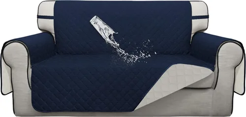Vista 15 de ISSUNTEX Fundas de sofá de dos plazas con doble protección 100% impermeables para sala de estar, fundas para sofá de 2 cojines, protector de muebles