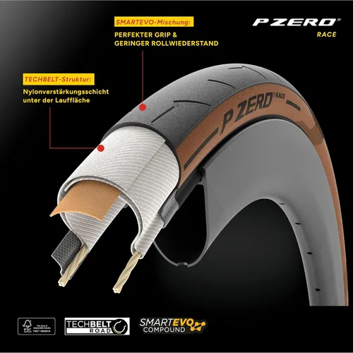 Vista 3 de Pirelli P-Zero Race Folding Road Bike Tyre, 700 x 26c, Black