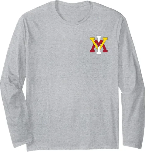 Vista 3 de VMI Keydets - Camiseta de manga larga con diseño de icono de pecho izquierdo, Negro