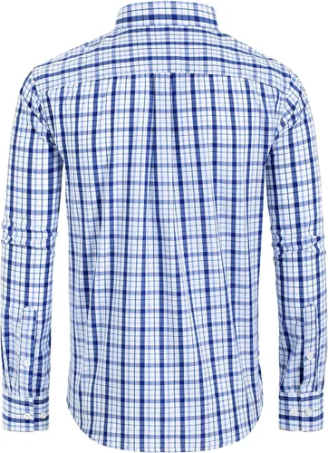 Vista 2 de Alimens & Gentle Camisas a cuadros con botones para hombre, camisas de vestir de manga larga de algodón, camisas de guingán de ajuste regular