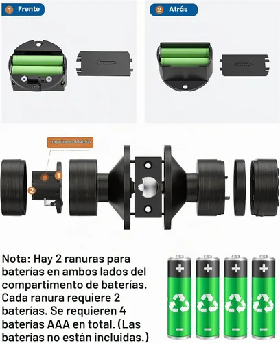 Vista 8 de Cerradura de entrada sin llave con código, pomo de puerta digital con teclado para dormitorio, puerta principal, garaje, hogar, apartamento, bronce