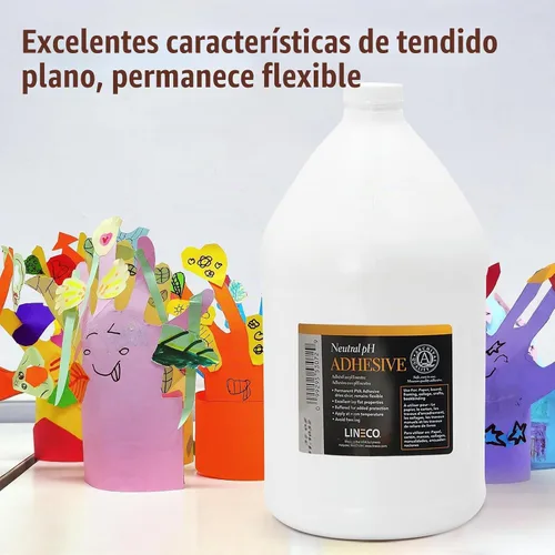 Vista 4 de Lineco Adhesivo de pH neutro, pegamento multiusos, 1 galón, blanco, 1