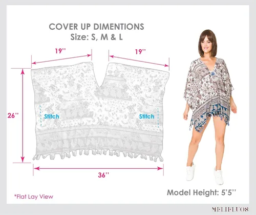 Vista 5 de MELIFLUOS DESIGNED IN SPAIN Vestido de playa para mujer, kimono, pareo, pareo, ropa de playa para verano