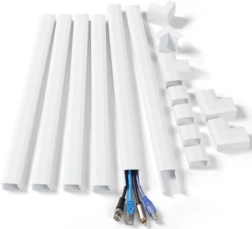 Vista 11 de ZhiYo Kit de Pared para Ocultar Cables, Cubierta de Cable de 87 Pulgadas para TV Montada en Pared, Cubiertas de Alambre para Cables, Ocultadores