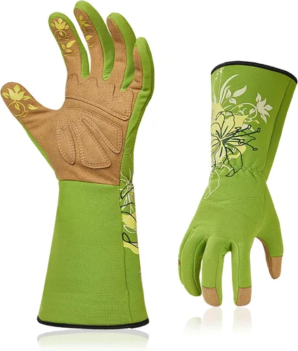 Vista 13 de Vgo... 1 par de guantes de jardinería para mujer, guantes de trabajo de seguridad, guantes de manga larga, a prueba de pinchazos, pantalla táctil