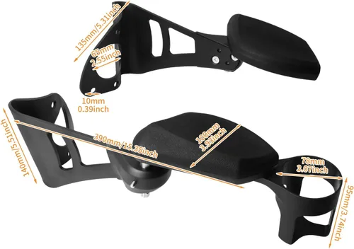 Vista 6 de Reposabrazos para pasajero con portavasos ajustable para Harley Touring Electra Glide FLHT, Road Glide Ultra FLTR, Tri Glide FLHTCUTG 2014-2024 Negro