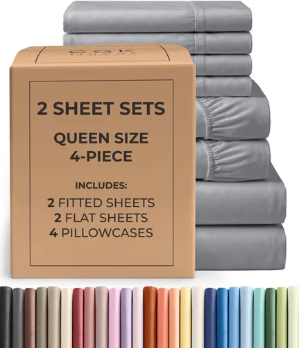 Vista 52 de Pack of 2, Twin Size 3 Piece Sheet Set - Breathable & Cooling - White