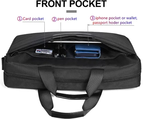 Vista 5 de Maletín negro de alta calidad para laptop de 17.3 a 18.4 pulgadas con hombro cruzado, bolsa de reproductor de DVD, bolsa de tablero de pintura