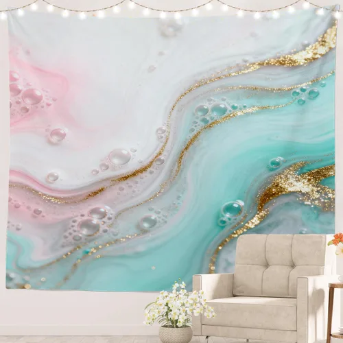 Vista 33 de Batmerry Abstract Repeat Polyester Tapestry, Tiled Directional Lightweight Wall Hanging High-Definition Print Backdrop For Dorm Room Bedroom Living