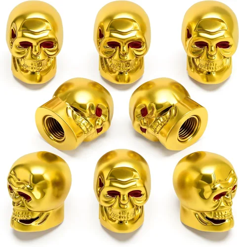 Vista 59 de 4 piezas de tapas de válvula de neumático estilo Cobra, forma de cabeza de serpiente, tapas universales de válvula de neumático con núcleo de cobre