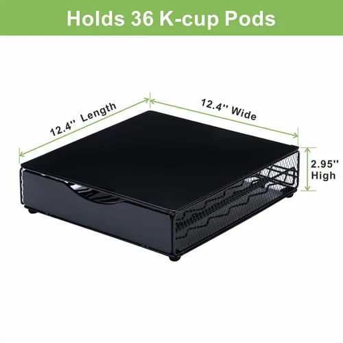 Vista 2 de K - Cajón para mostrador pequeño para Keurig K-Cup, con tapa de hierro (36 cápsulas)