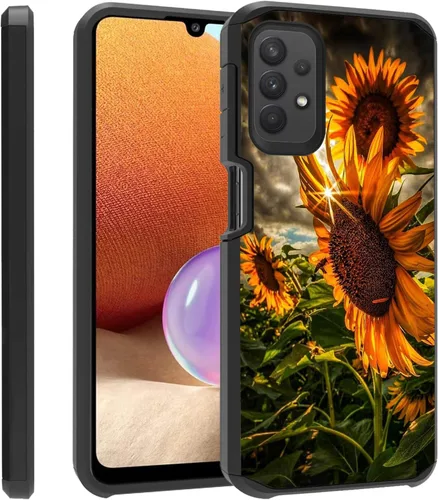 Vista 9 de Funda para teléfono Galaxy A23 5G, resistente 2 en 1 de doble capa híbrida de policarbonato duro y silicona suave a prueba de golpes, funda