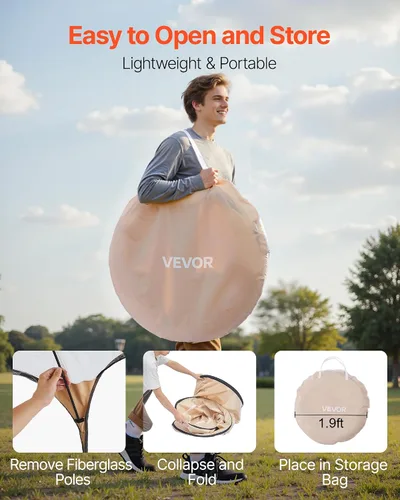 Vista 6 de VEVOR Pop up Sports Tent, 8 Sizes Optional Clear Bubble Tent for 1-6 Person, Waterproof Outdoor Pod with Floor Mat & Top Cover, Garden Igloo Dome