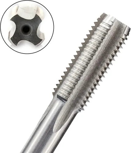 Vista 6 de NUSHKI 1 pieza mano derecha máquina enchufe rosca métrica tornillo taladro HSS herramientas de roscado de metal, M2.0x0.4