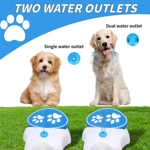 Vista 3 de Fuente de agua potable para perros al aire libre, juguete automático para perros, dispensador de agua potable activado por pies, dispensador de agua