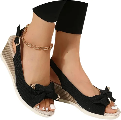 Vista 6 de Sandalias ortopédicas para mujer, tacones de cuña para mujer, pantuflas de caminar con soporte de arco, sandalias de cuña de verano elegantes