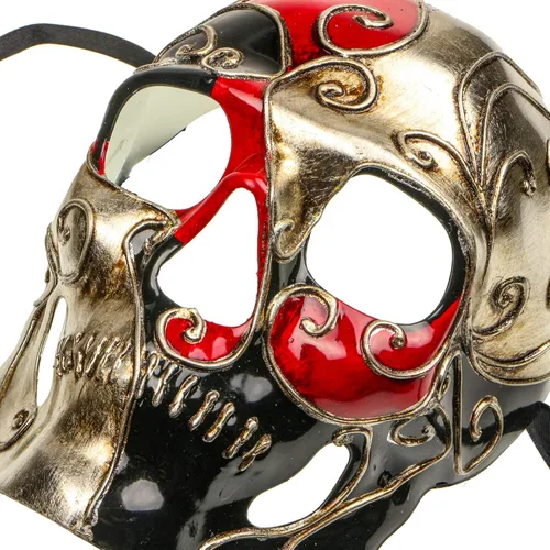 Vista 4 de ILOVEMASKS - Máscara veneciana para Halloween, diseño de calavera de azúcar muerto, para adultos, Halloween, máscara de cráneo, máscara
