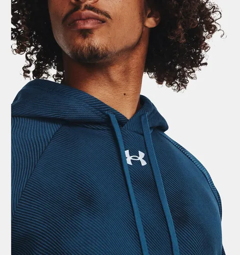 Vista 6 de Under Armour - Sudadera entallada de vellón con capucha para hombre modelo Rival