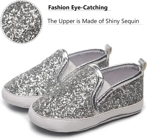 Vista 2 de HONGTEYA Zapatos para bebés niños y niñas, zapatos para bebés, mocasines de piel sintética, suela suave, antideslizantes, para niños pequeños