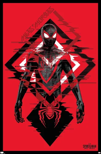 Vista 9 de Trends International Marvel's Spider-Man: Miles Morales - Póster de pared de traje, 14.725 x 22.375 pulgadas, versión enmarcada de madera de granero
